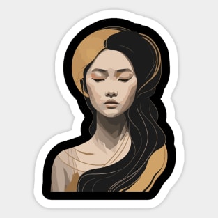 Elegant Asian Woman Sticker